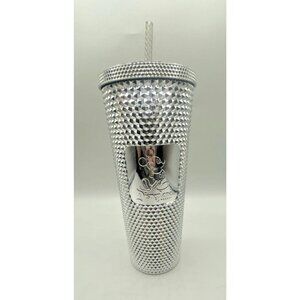 Disney Parks Mickey Silver Studded Starbucks Tumbler Cup Limited Edition 2021